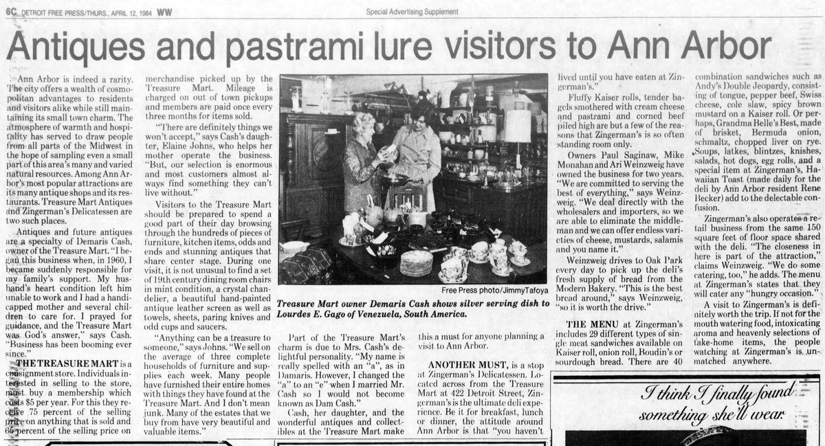 Treasure Mart - Apr 12 1984 Article (newer photo)